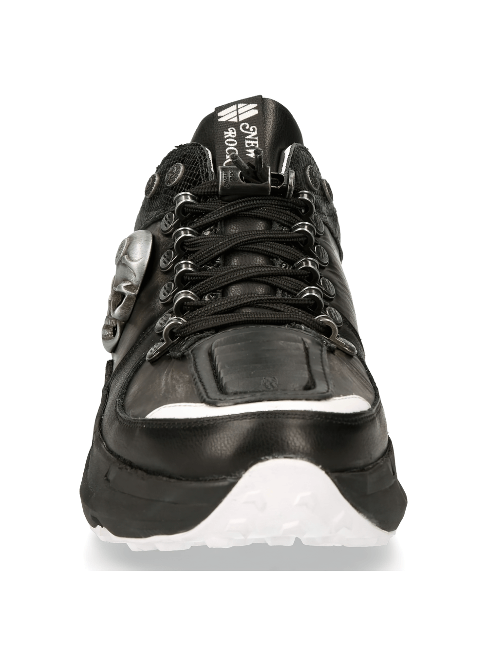 NEW ROCK Edgy Skull Emblem Black Sneaker for Trendsetters