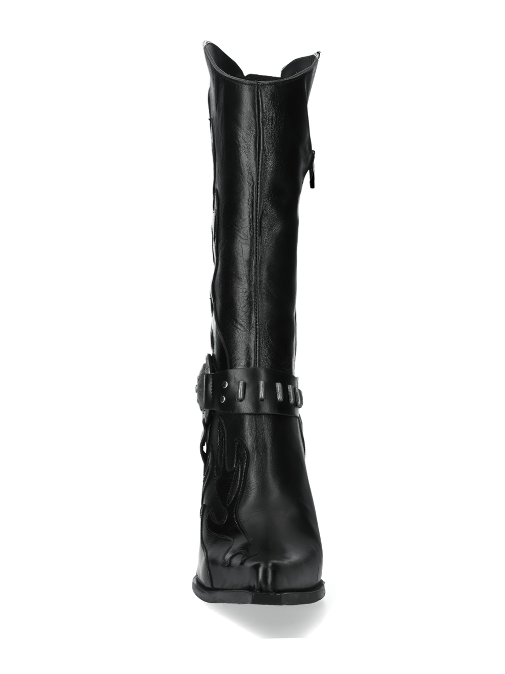NEW ROCK Elegant Black Western Boots with Metal Accents