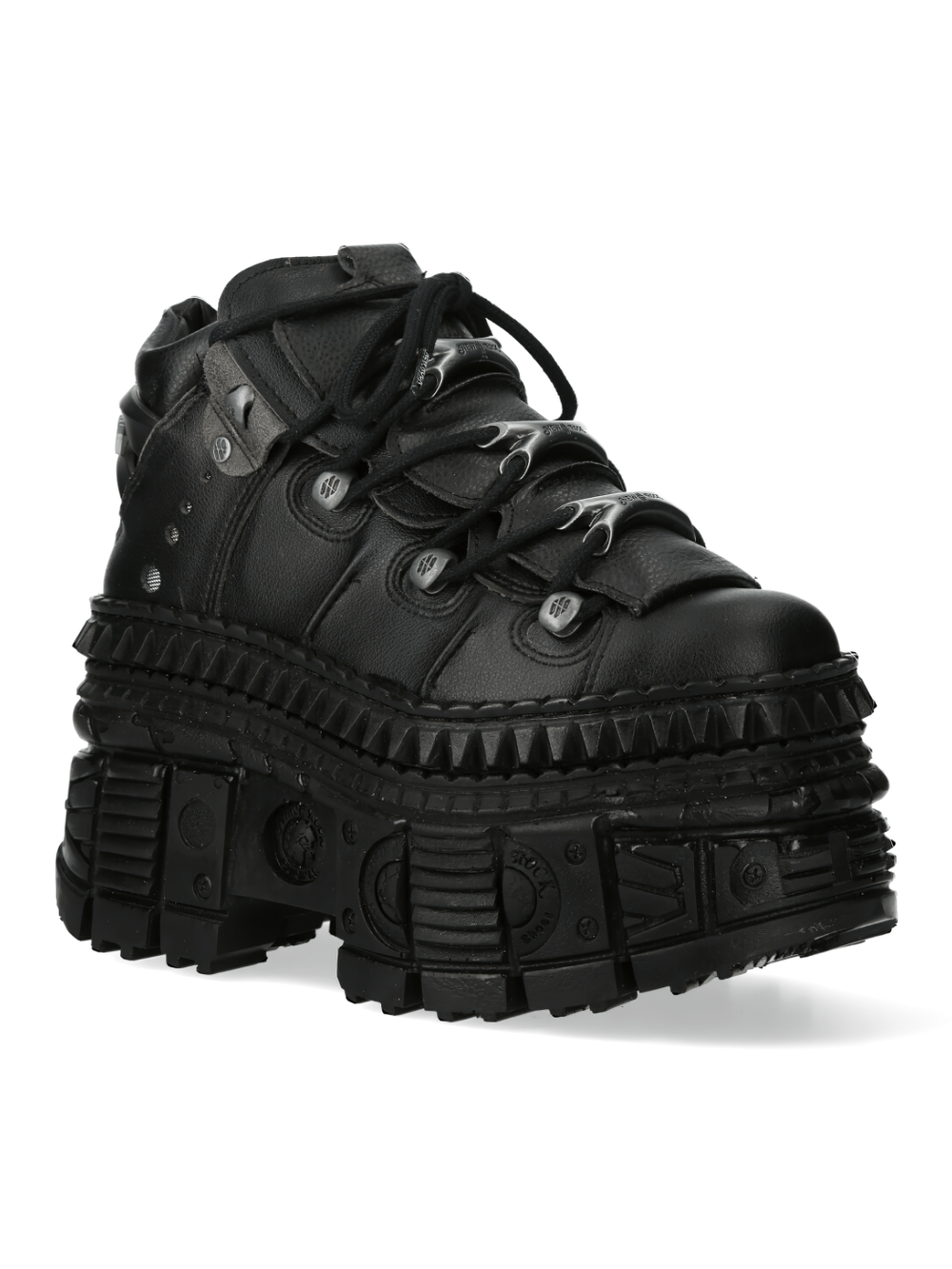 NEW ROCK Extreme Platform Gothic Boots with bold metal accents and rugged sole, perfect for fashion-forward styles.