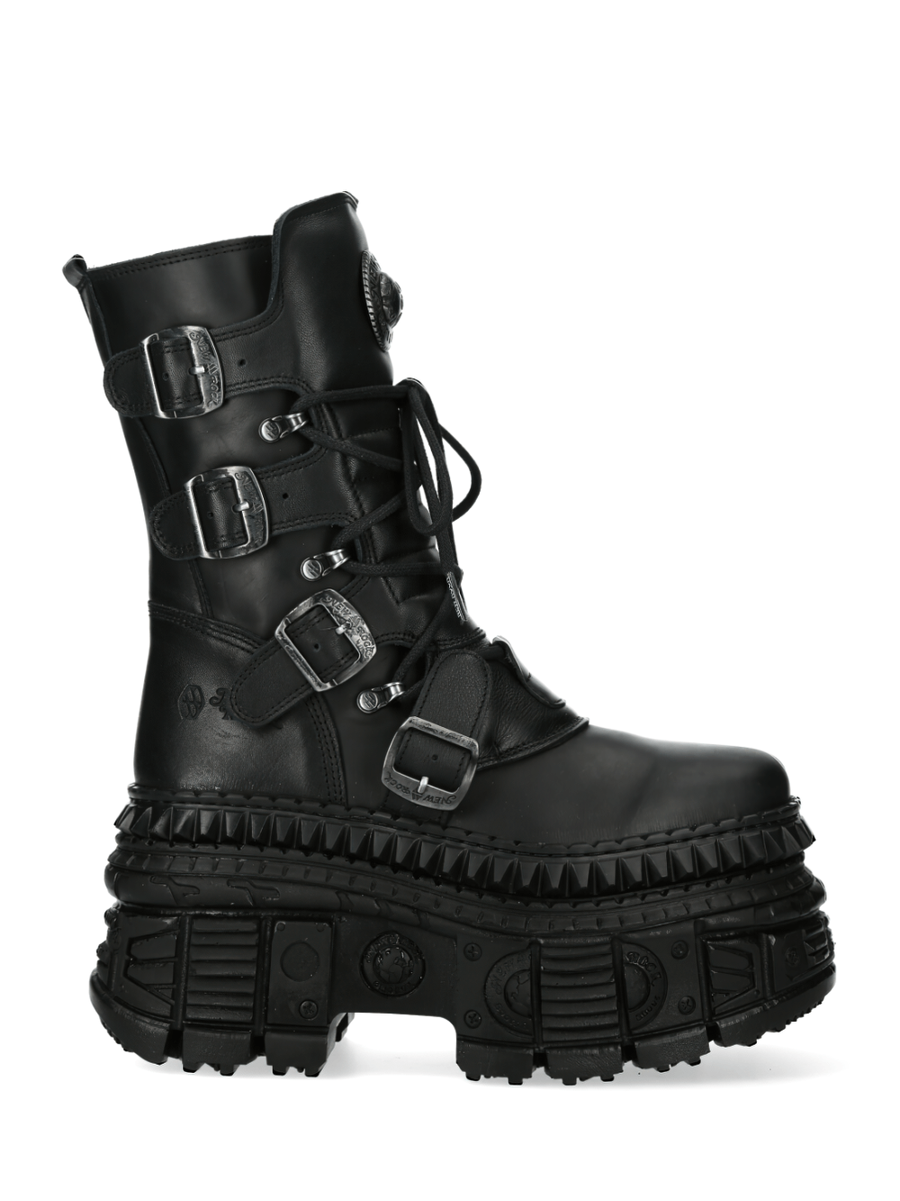 NEW ROCK Gothic Ankle Boots with Buckles and Thick Sole