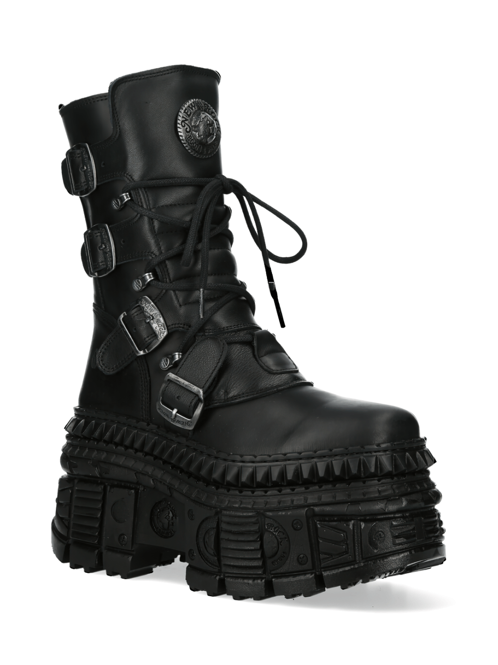 NEW ROCK Gothic Ankle Boots with Buckles and Thick Sole