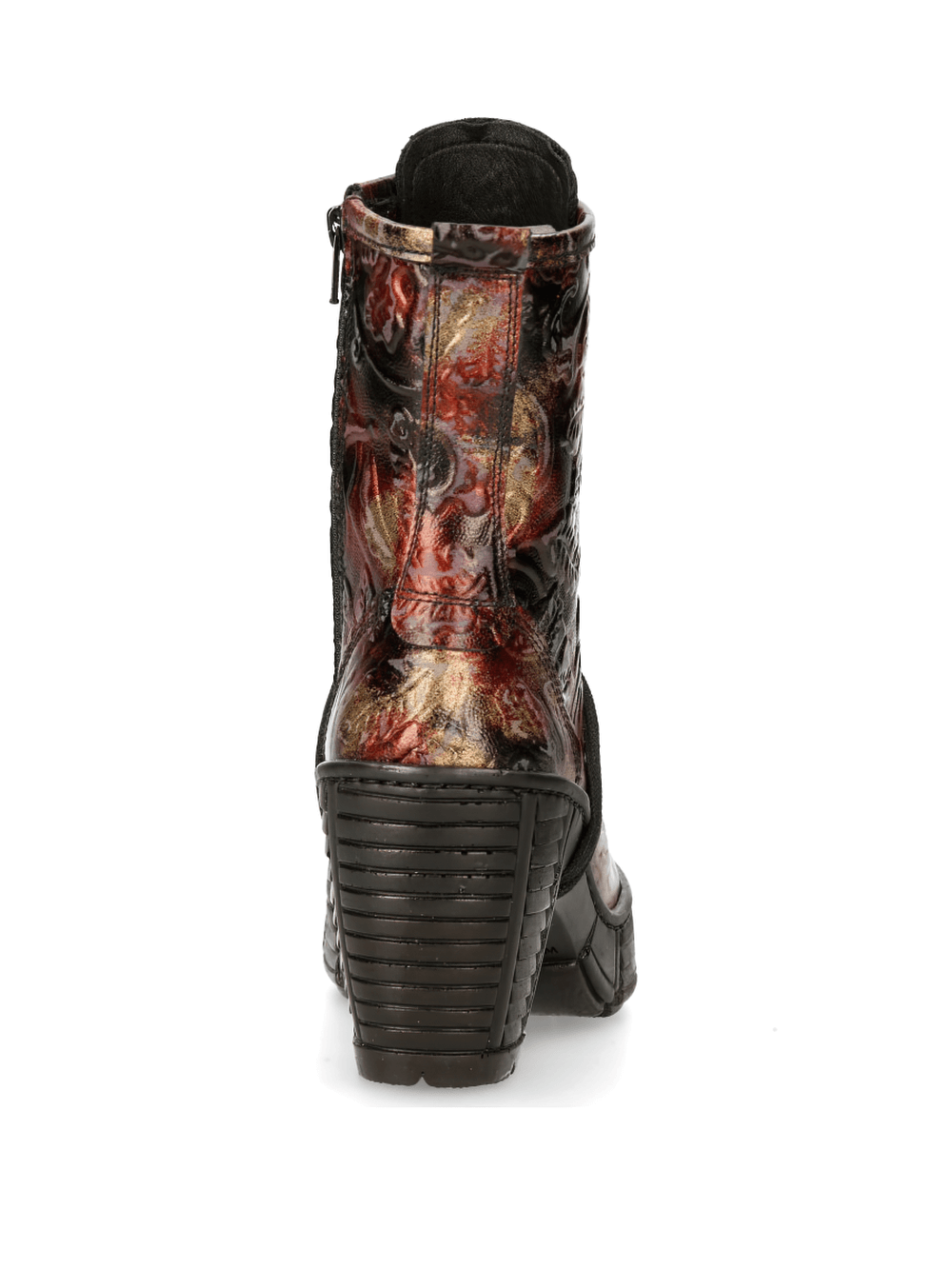 NEW ROCK Gothic Artwork Ankle Boots with Metallic Sheen