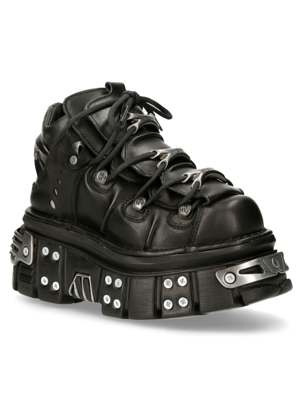 NEW ROCK Gothic Black Ankle Boots with Stud Details