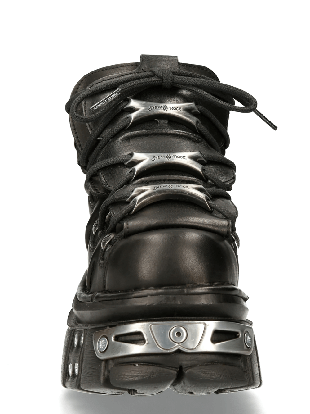 NEW ROCK Gothic Black Ankle Boots with Stud Details
