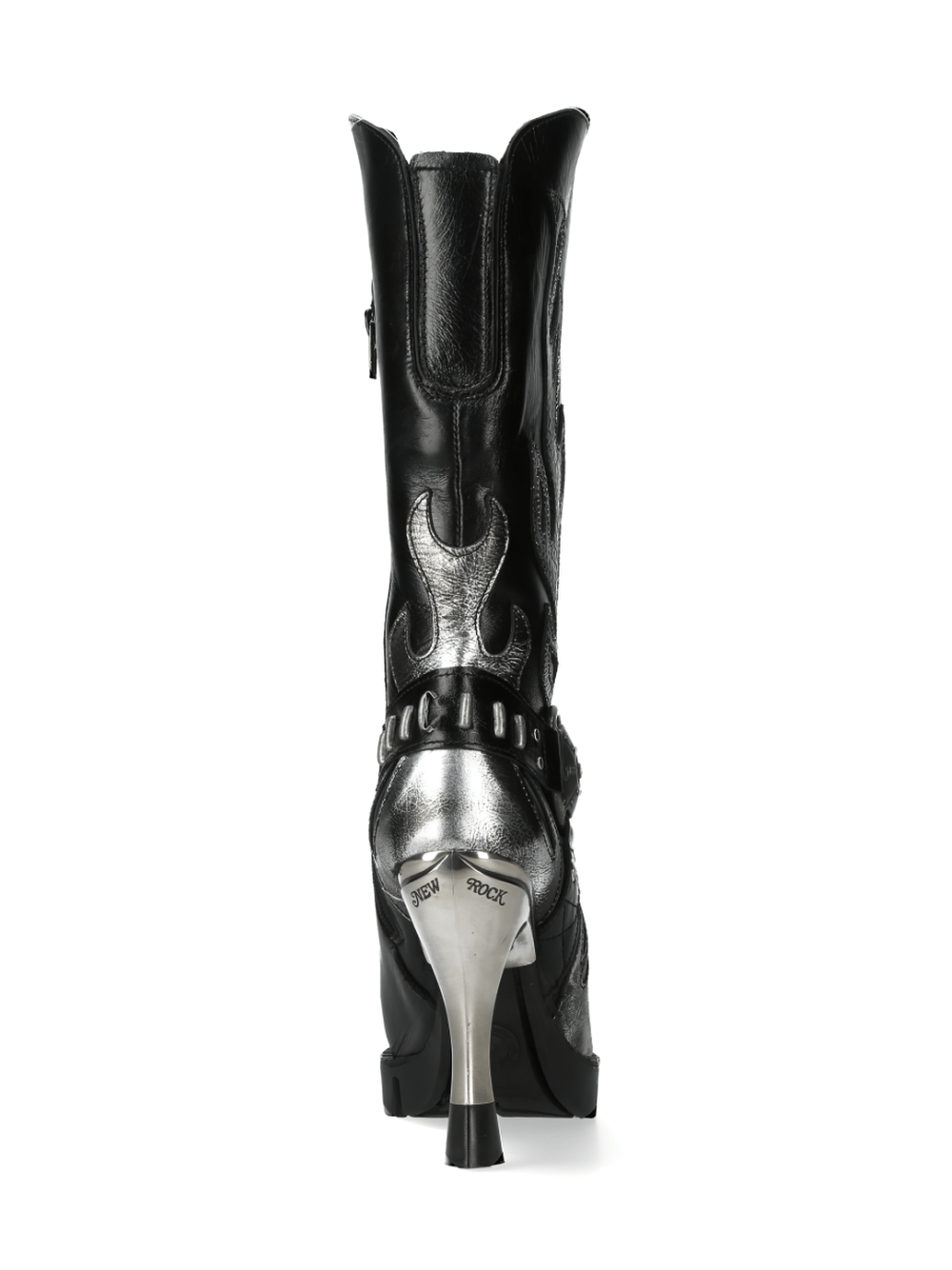 NEW ROCK Gothic Black Boots with Metallic Accents