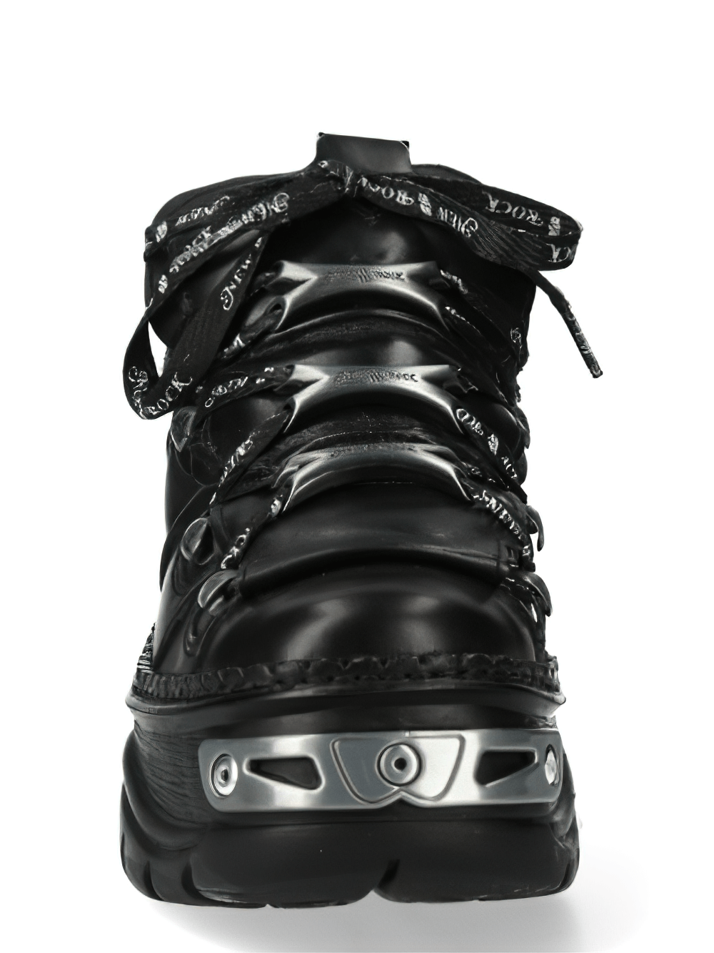 NEW ROCK Gothic Black Genuine Leather Platform Shoes