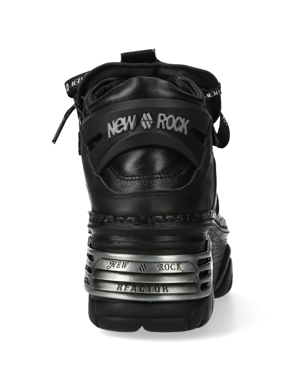 NEW ROCK Gothic Black Genuine Leather Platform Shoes