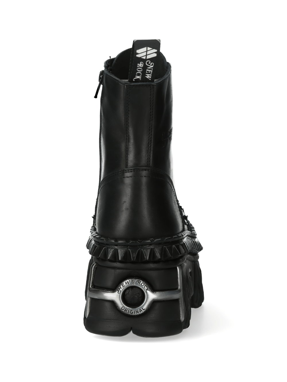 NEW ROCK Gothic Boots with Metallic Accents and Flame Design