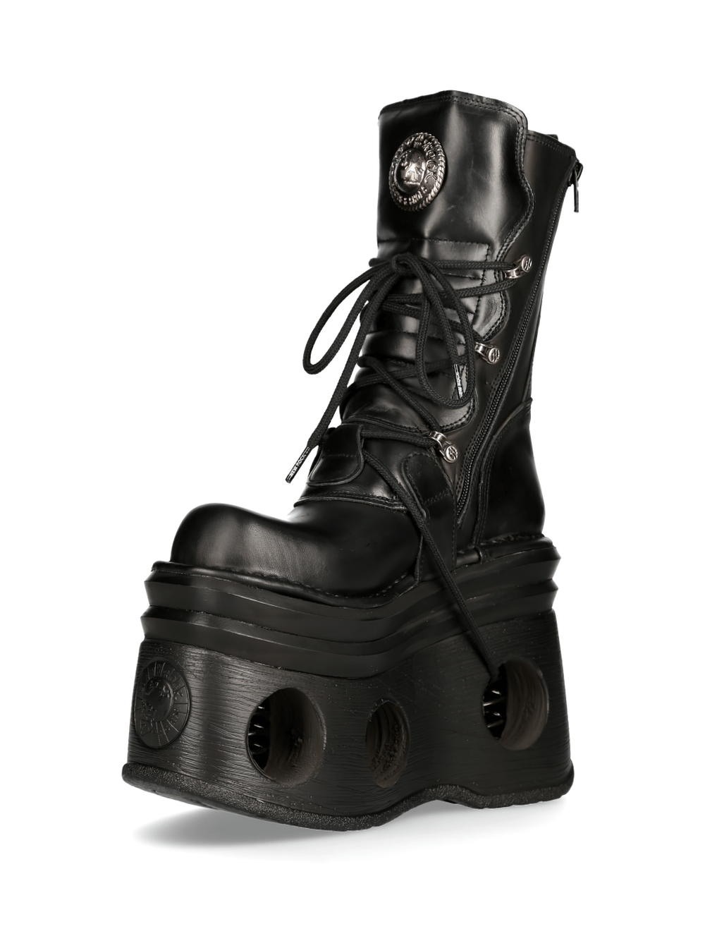 NEW ROCK Gothic Buckled Platform Boots - Unisex Cow Leather