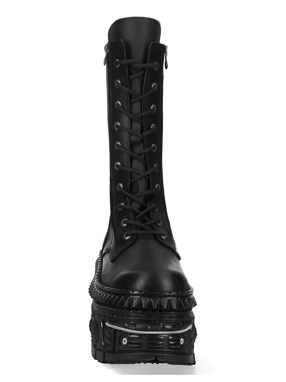 NEW ROCK Gothic Knee High Platform Boots with Front Zips