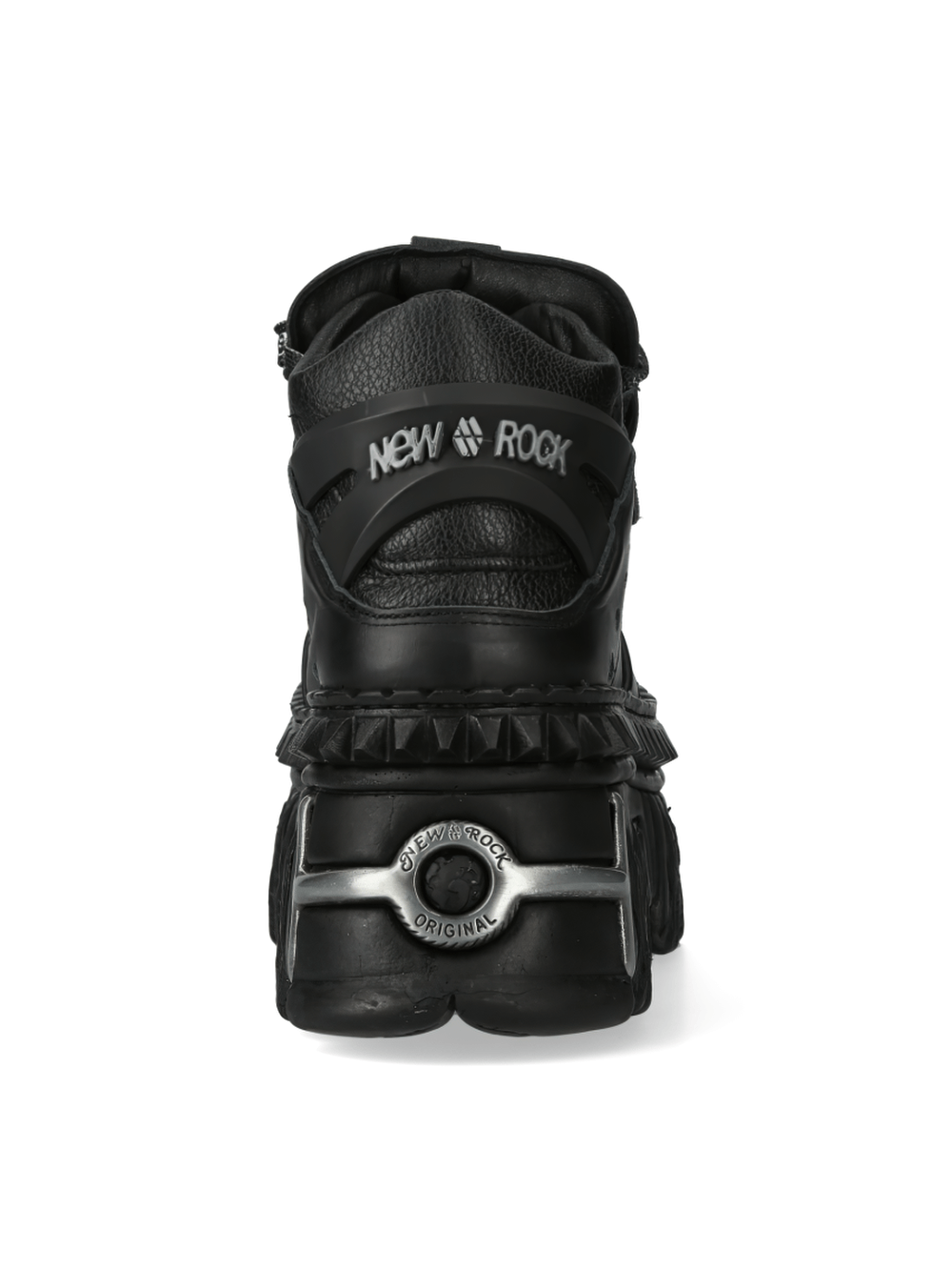 NEW ROCK gothic leather platform rocker shoes with metallic accents, showcasing bold style and durability.