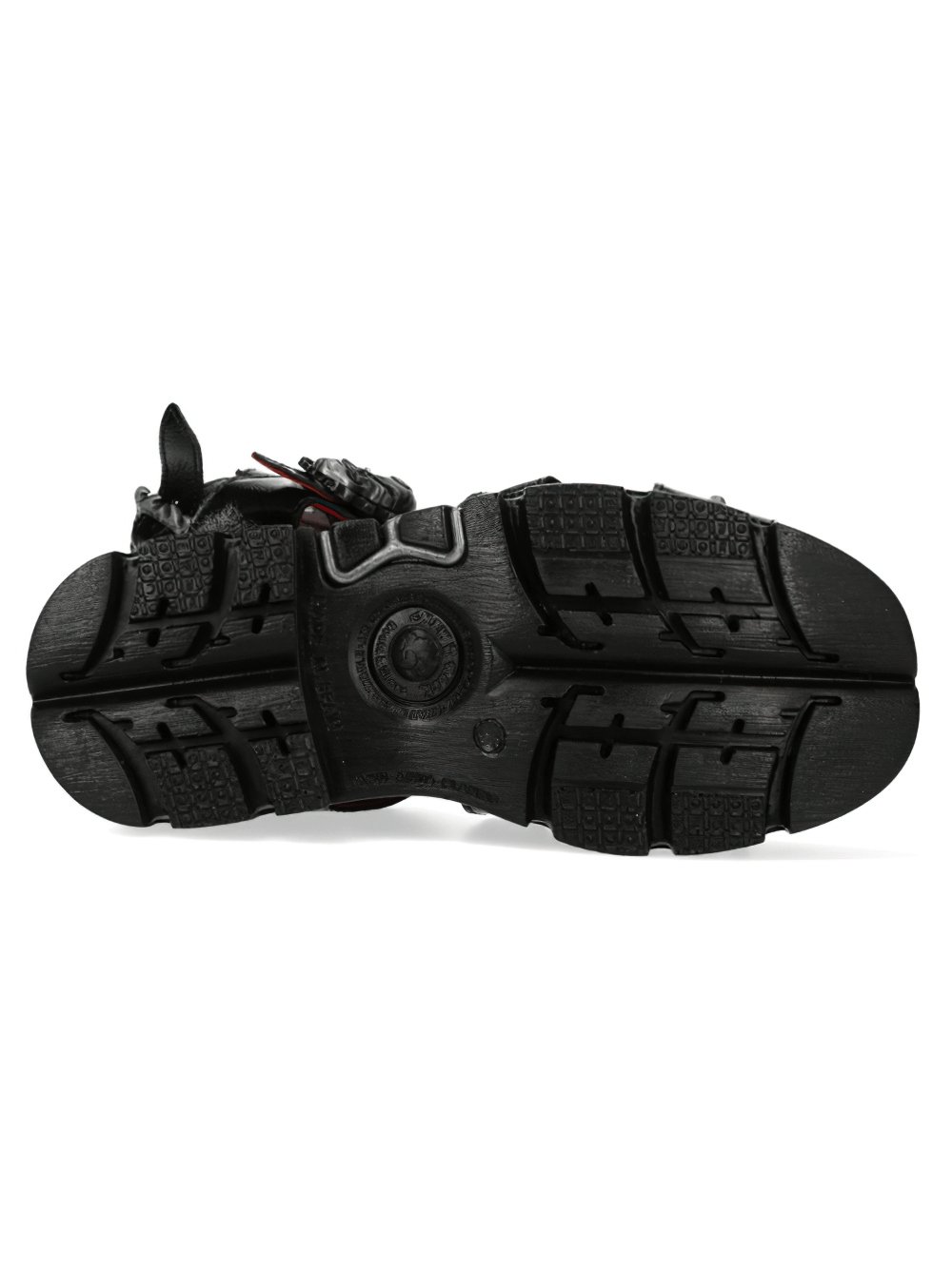 Underneath view of NEW ROCK Gothic Male Shoes showcasing durable PU-Ultra sole with rugged traction.