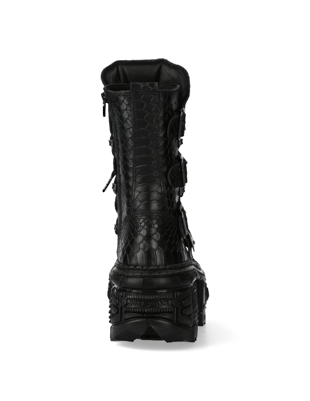 NEW ROCK Gothic Mid-Calf Boots with Buckles and Zipper