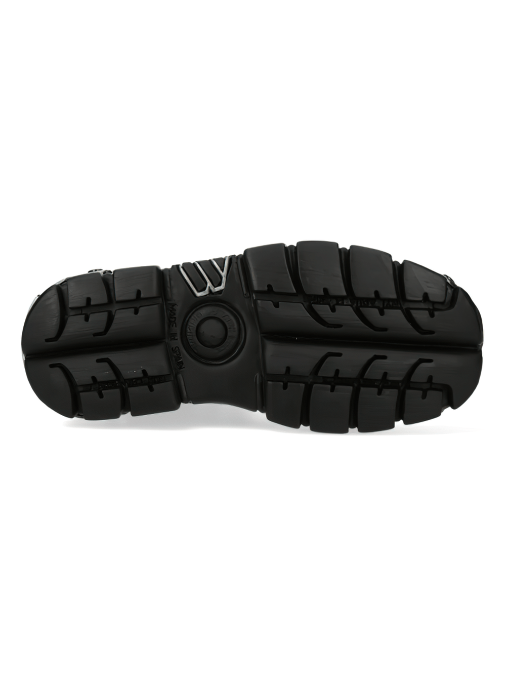 Gothic military ankle boots black PU ultra sole showing durable tread for edgy style and comfort.