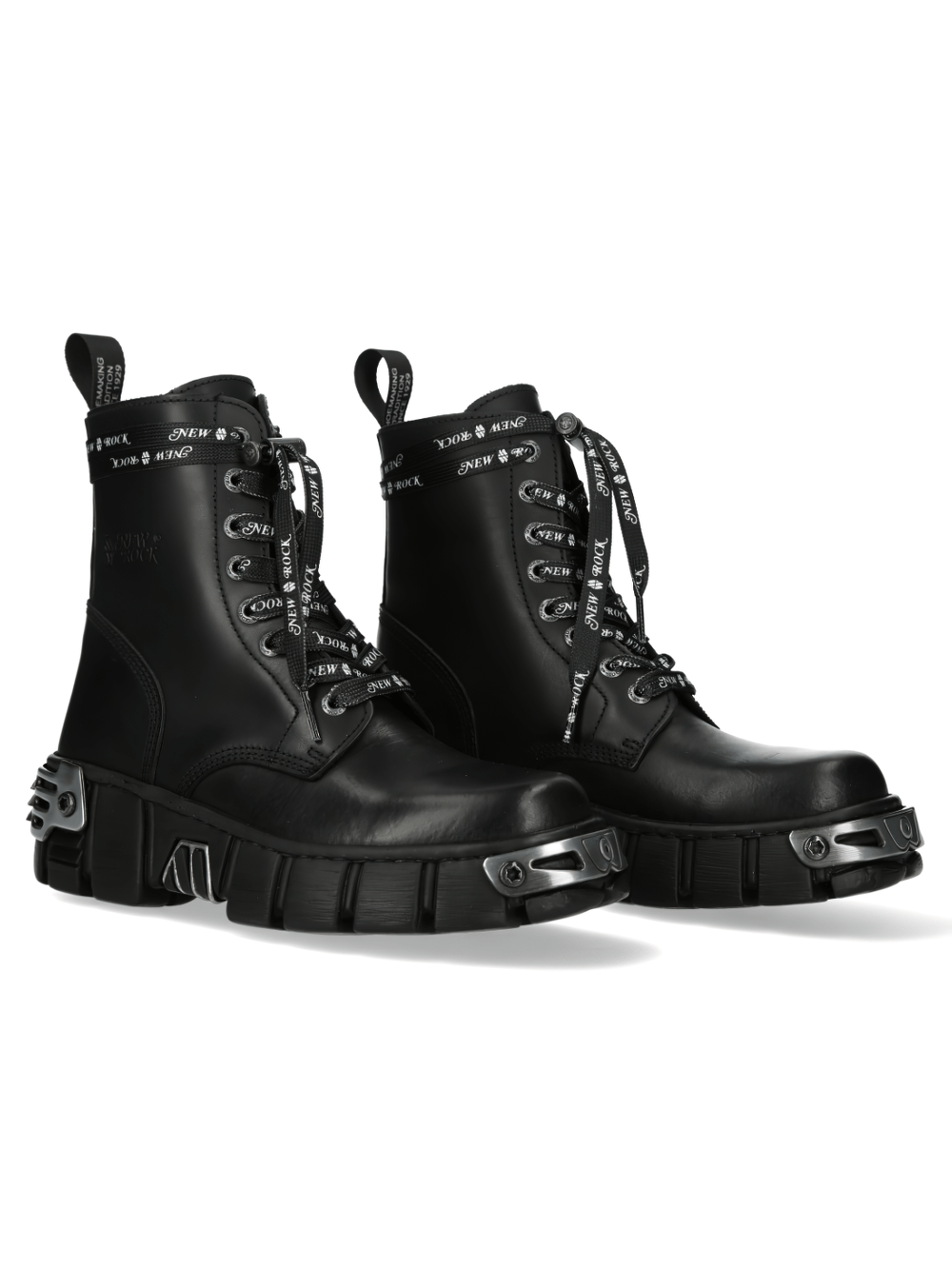NEW ROCK Gothic Military Ankle Boots with Metal Accents