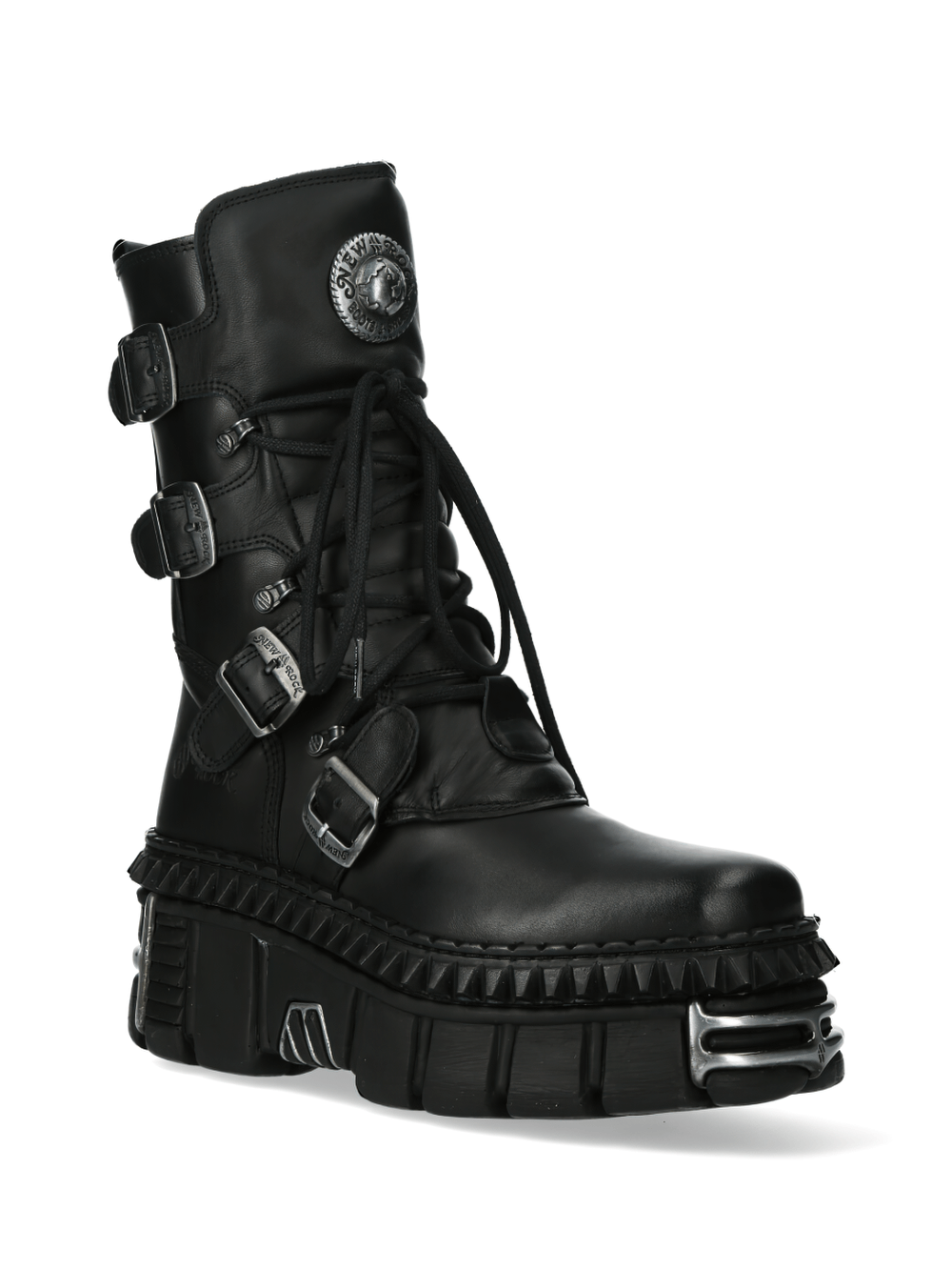 NEW ROCK Gothic Military Lace-Up and Buckle Ankle Boots