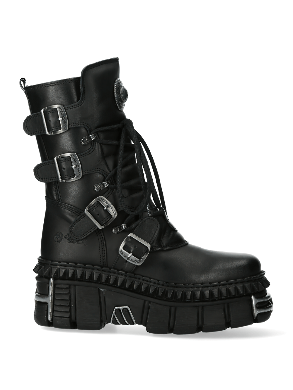 NEW ROCK Gothic Military Lace-Up and Buckle Ankle Boots