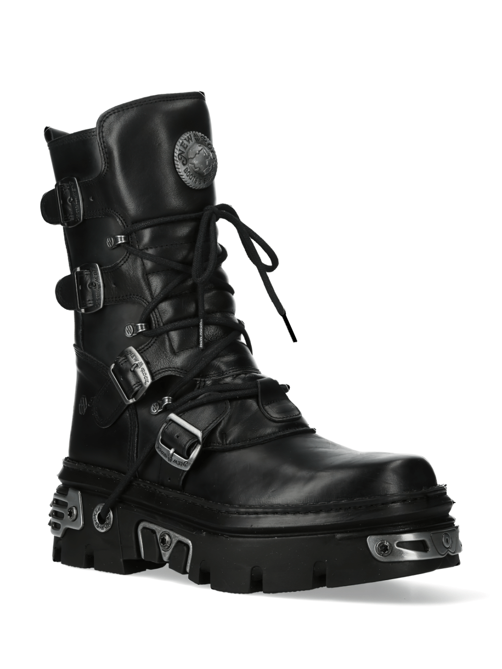 NEW ROCK Gothic Military Punk Boots with Buckles and Zipper