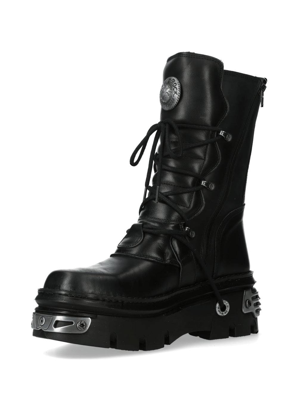 NEW ROCK Gothic Military Punk Boots with Buckles and Zipper