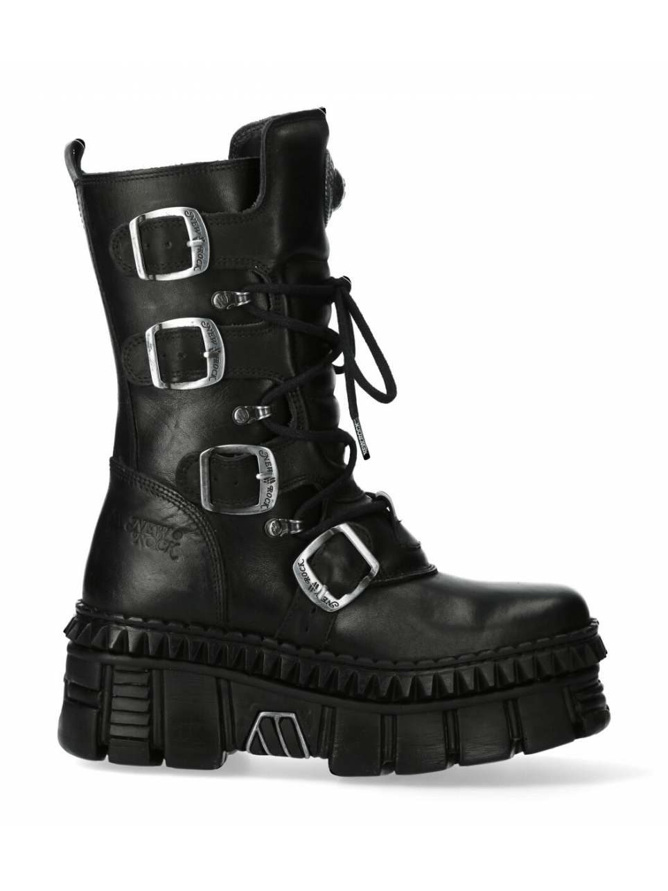 NEW ROCK Gothic Military Style Platform Boots with Buckles