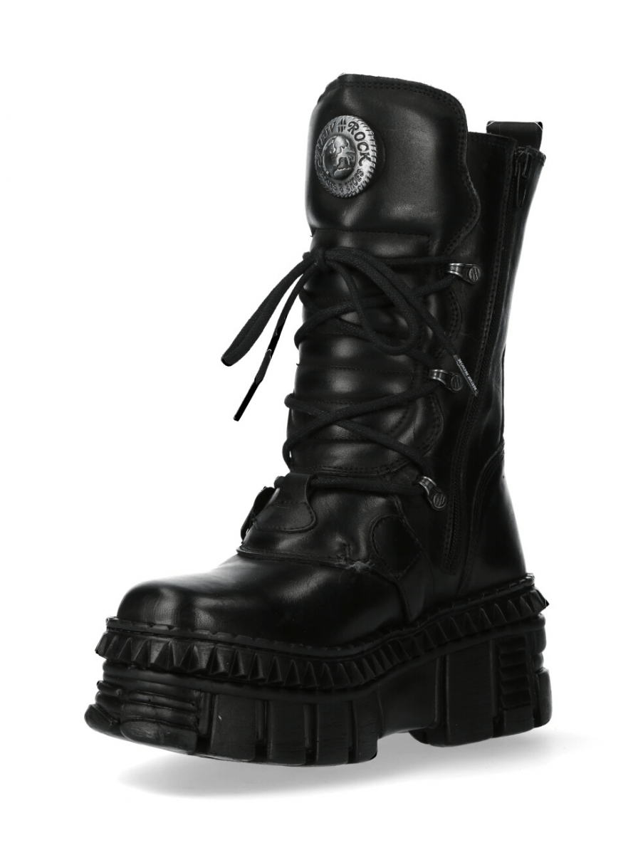 NEW ROCK Gothic Military Style Platform Boots with Buckles