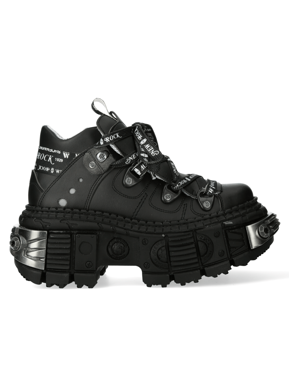 NEW ROCK Gothic Platform Ankle Boots with bold metallic accents and punk rock design, perfect for edgy styles.
