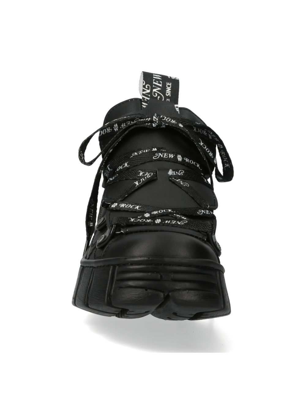 Gothic platform ankle boots with punk rock lace-up design and metallic accents from the NEW ROCK collection.