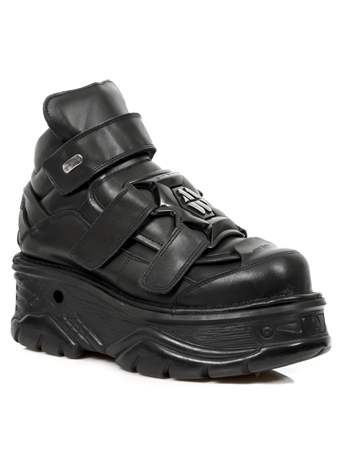 Bottines Gothiques à Plateforme pour Femme NEW ROCK avec Brides Velcro