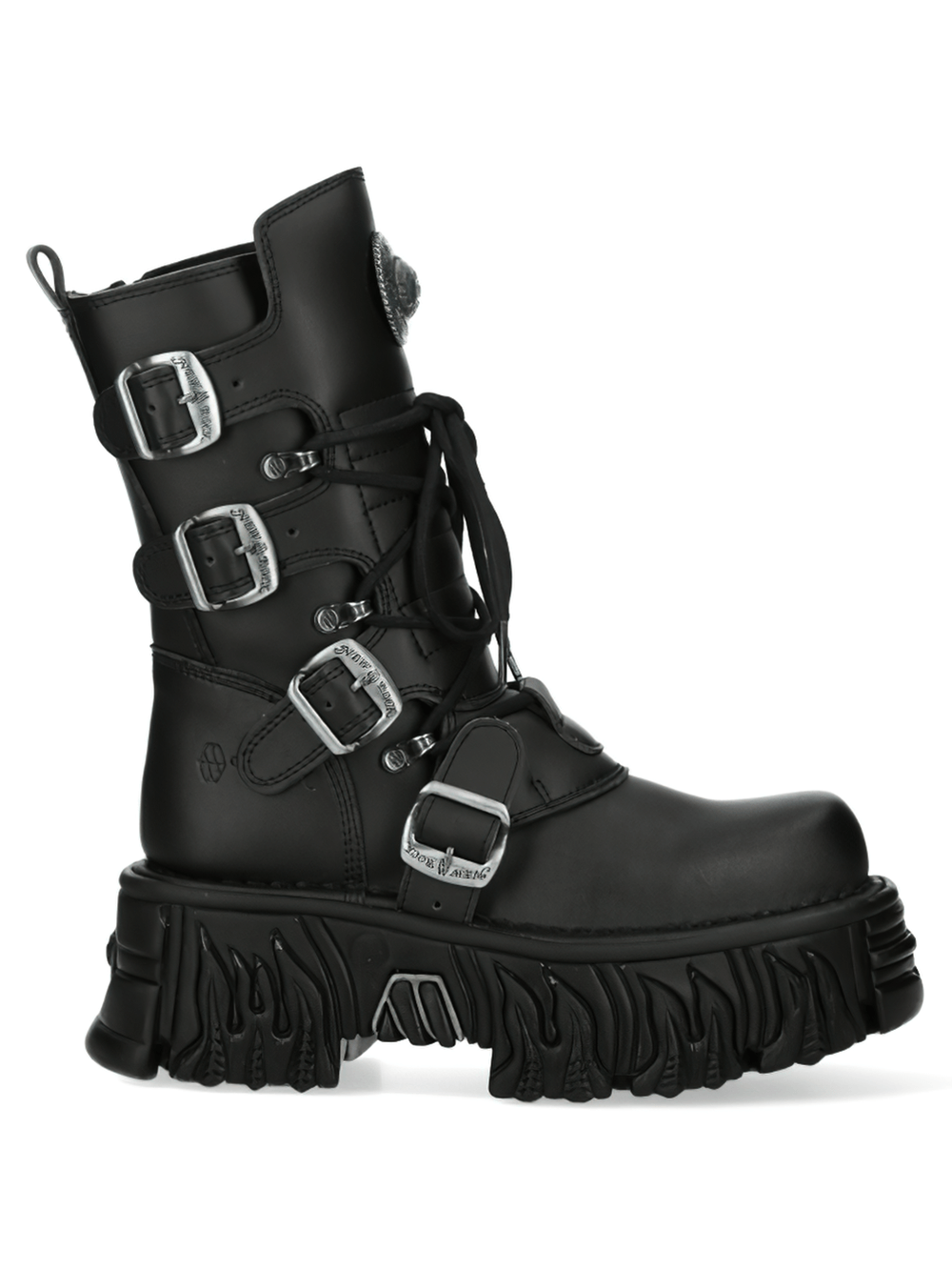 NEW ROCK Gothic Platform Boots with Buckles and Lace-up
