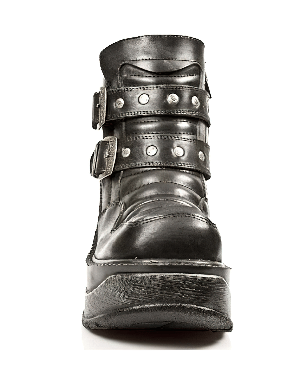 NEW ROCK Gothic Platform Buckle Boots with Metal Details