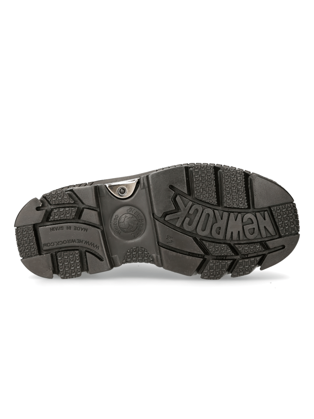 New Rock gothic platform shoe sole with durable rubber grip and logo, perfect for punk-inspired style.