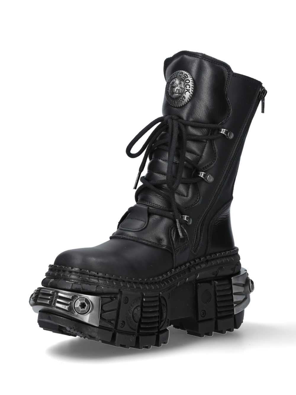 NEW ROCK Gothic Punk Ankle Boots with Metallic Accents