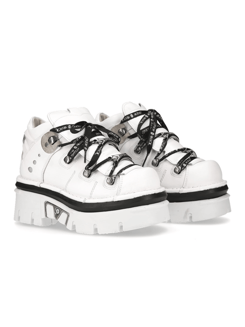 NEW ROCK Women's Gothic Punk Platform Sneakers with Black Laces