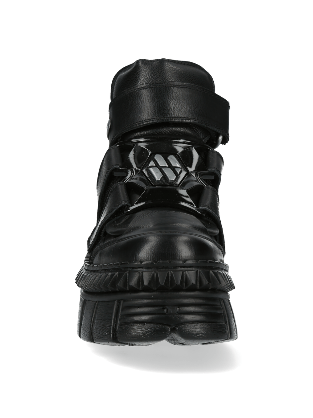 NEW ROCK Gothic Rock Platform Boots with Velcro straps and chunky sole, perfect for a bold urban look.