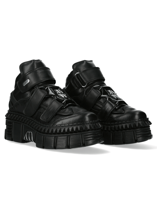 NEW ROCK Gothic Rock Plateaustiefel mit Klettverschluss