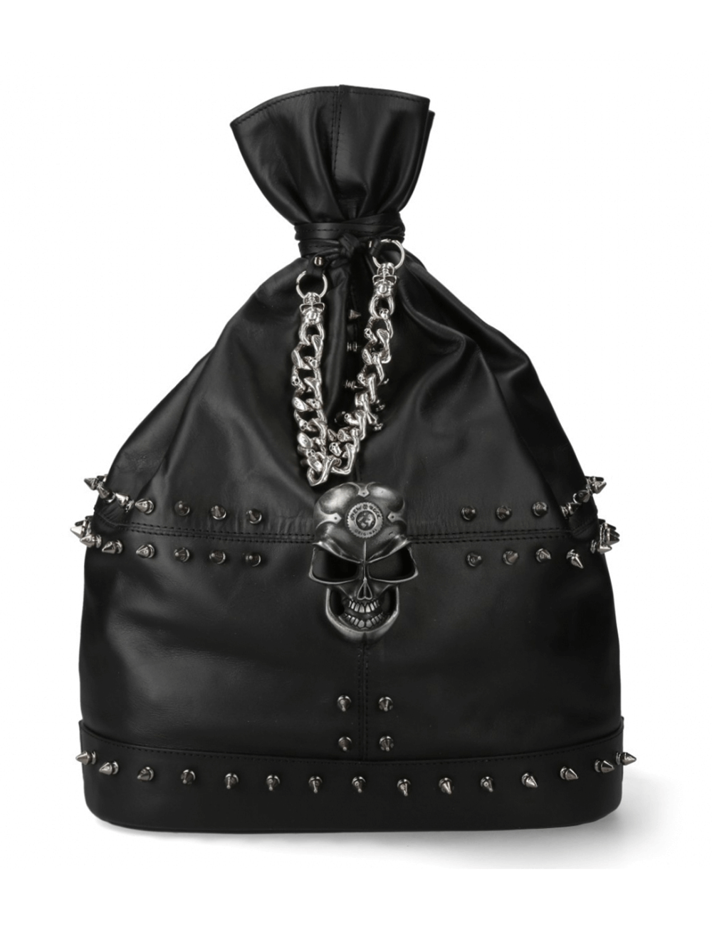 NEW ROCK Gothic Skull Chain Backpack with studded accents, perfect for punk rock streetwear.