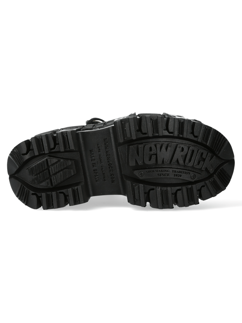 NEW ROCK platform ankle boots sole showcasing durable PU-ULTRA grip and stylish rocker design for urban fashion.