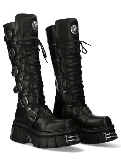 NEUE ROCK Damen Schnürstiefel mit gotischen Schnallen