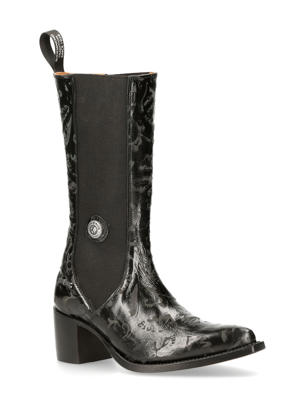 NEW ROCK Lady's Western Elastic Boots with Metallic Detail