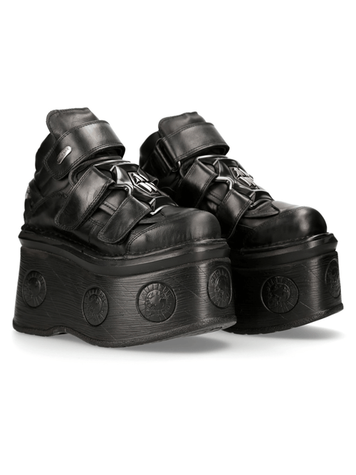 NEUE ROCK Damen Lederstiefeletten mit sicherem Klettverschluss