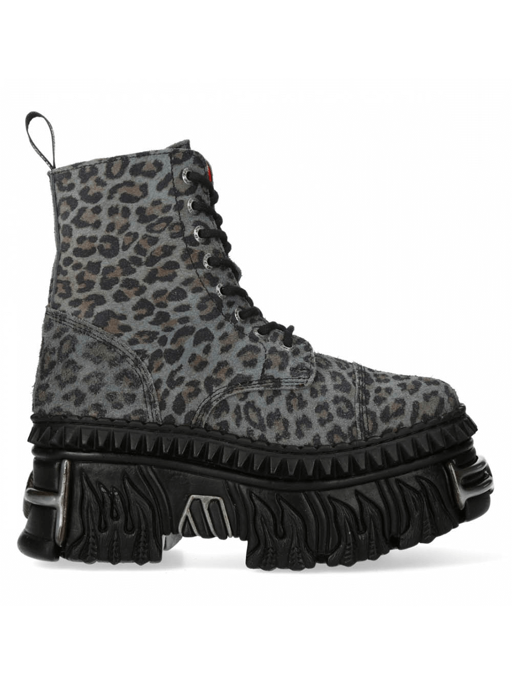 Bold leopard print platform ankle boots with zipper and laces for an edgy urban style. Perfect for fierce fashion lovers!