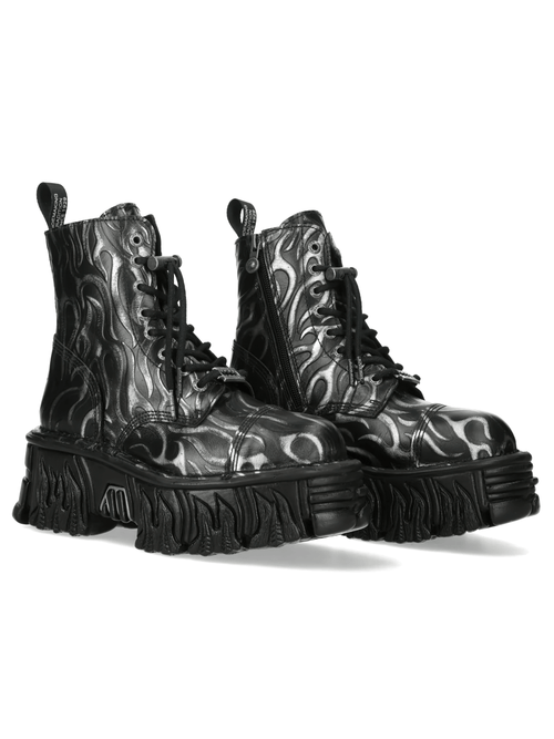 Botines de hombre NEW ROCK con llamas y suelas gruesas tipo lug