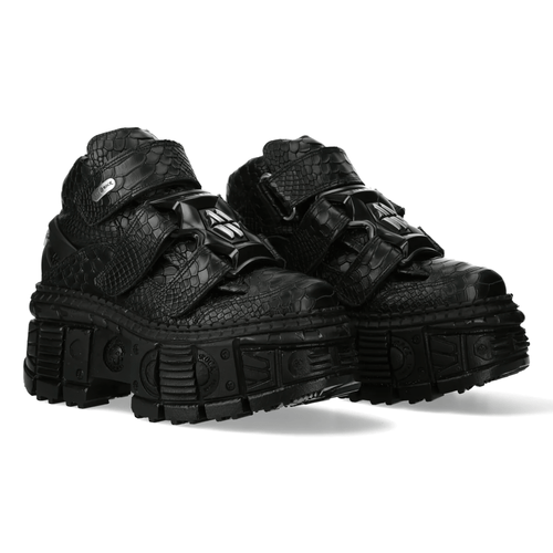 Botines góticos para hombre NEW ROCK con patrón de cocodrilo texturizado