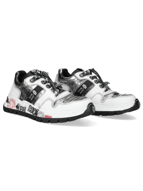 Chaussures gothiques pour femmes NEW ROCK avec flammes et doubles boucles