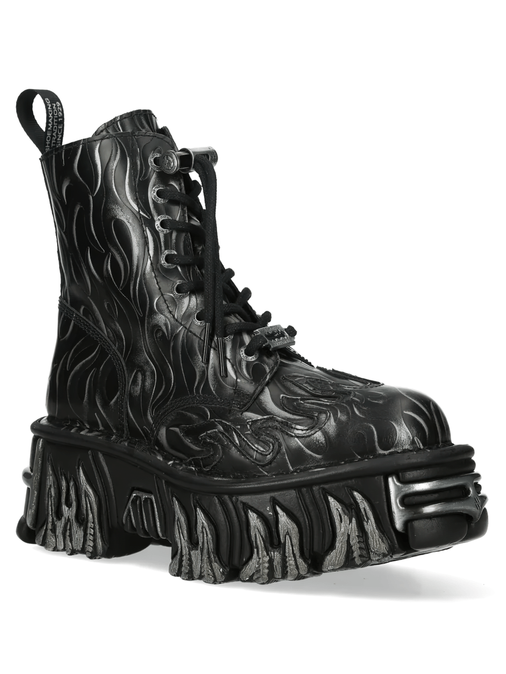 y2k Dark Gothic Flame Western Boots RARE VTG 90s Destroy Black Red