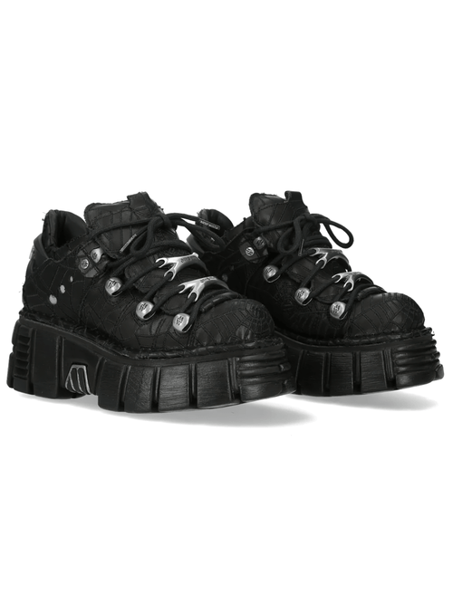 NEW ROCK Men's Gothic Platform Shoes with Sculpted Lug Sole