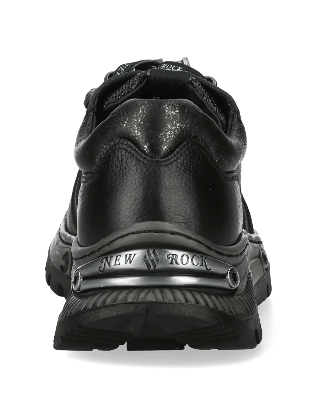 NEW ROCK Men's Gothic Rock Low-Top Chunky Tread Sneakers, featuring rugged tread and industrial design.