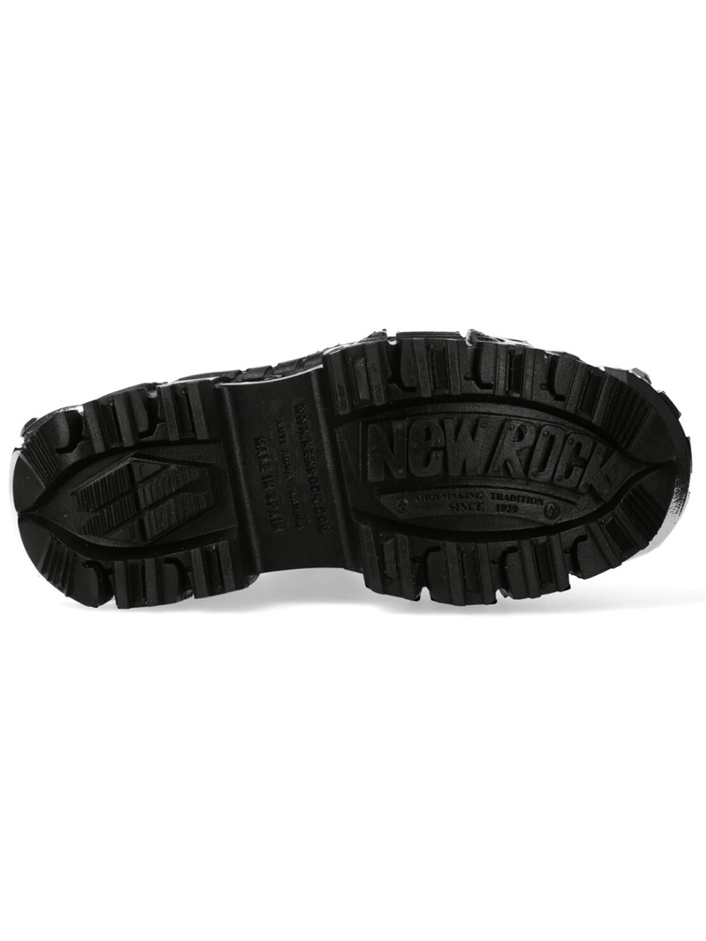 NEW ROCK Men's Gothic Shoes with Mechanical Hardware - rugged bottom sole design.