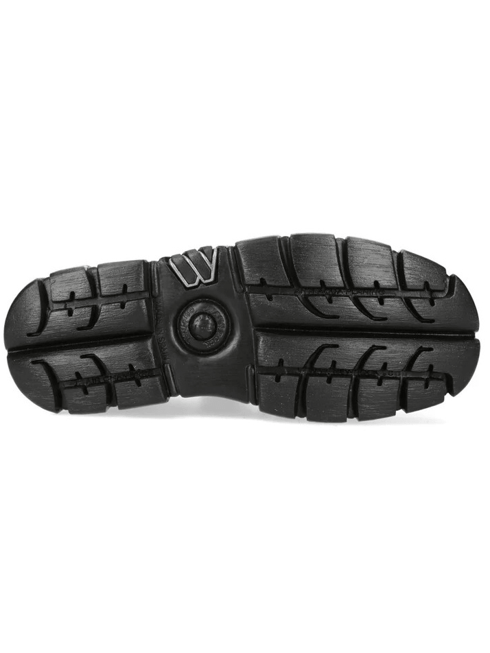 Bottom view of NEW ROCK Men's Gray Punk Shoes with Oversized Platform Sole showcasing the tread design.