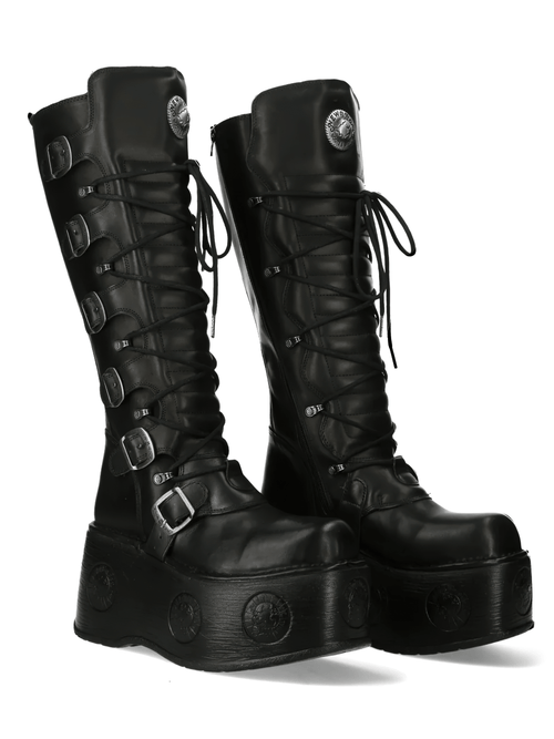 Botas altas para hombre de NEW ROCK con hebillas y suela de plataforma